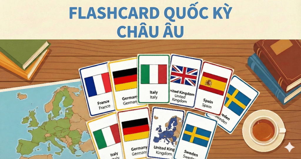 Flascard QUốc Kỳ các quốc gia châu Âu