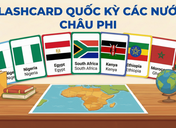 Flascard QUốc Kỳ các quốc gia châu Phi.