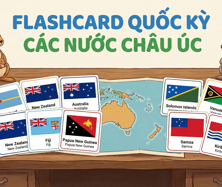 Flascard QUốc Kỳ các quốc gia châu Úc