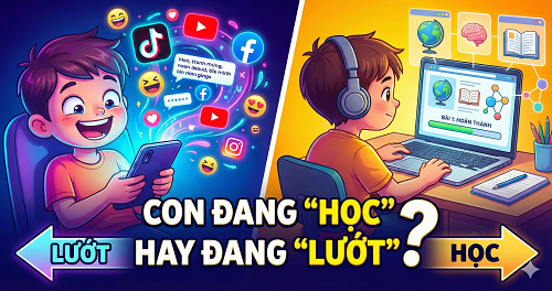 con dang học hay đang lướt